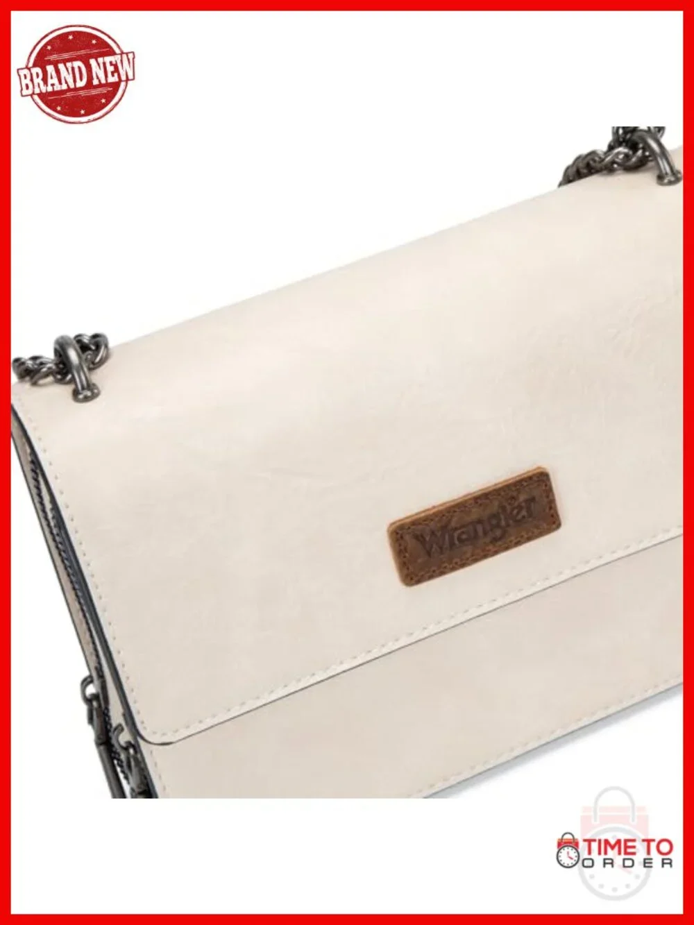 Vegan Leather Flap Crossbody Purse with Chain Strap Shoulder Bag